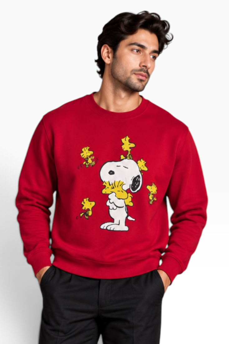 Crimson Snoopy & Woodstock Sweatshirt