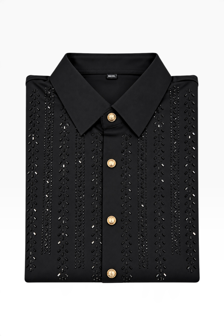Midnight Cascade Embellished Shirt