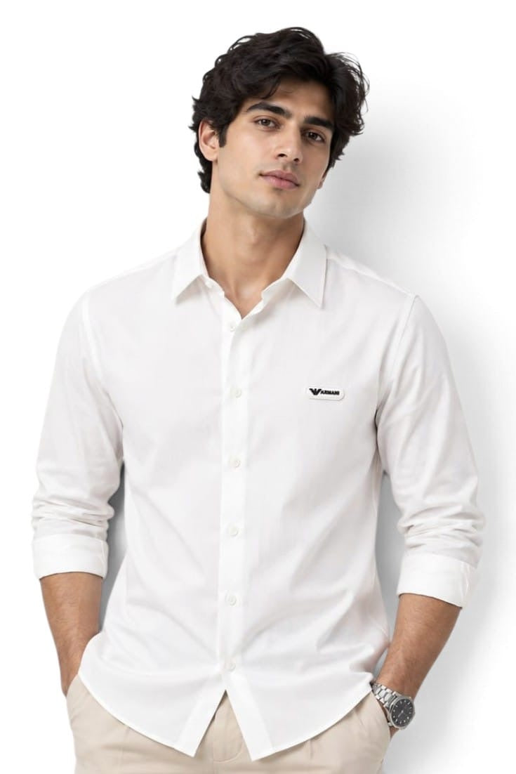 Pure White Badge Shirt