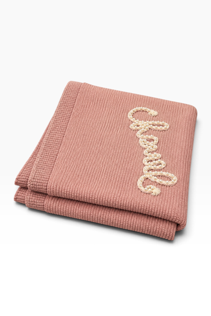Blush Pearl Script Muffler