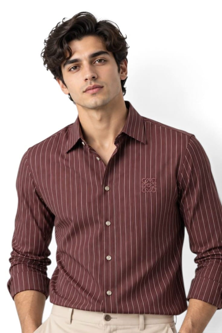 Bordeaux Pinstripe Signature Shirt