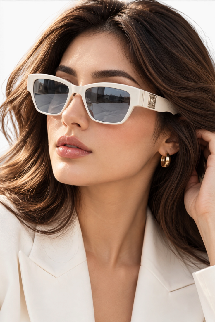 Ivory Ice Sculpt Sunglasses