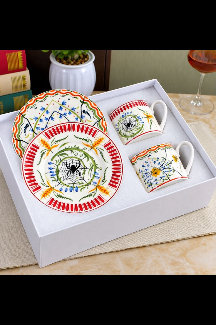 Enchanted Garden Botanical Tea Cup & Saucer Set