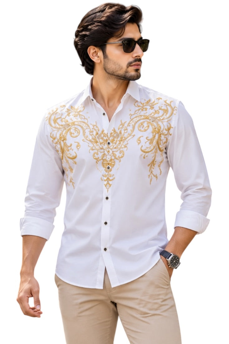 Aurelius Gold Scroll Shirt