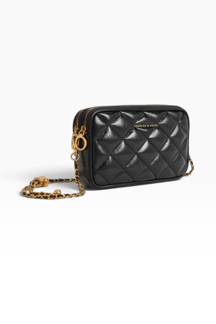 Midnight Quilted Luxe Crossbody Bag