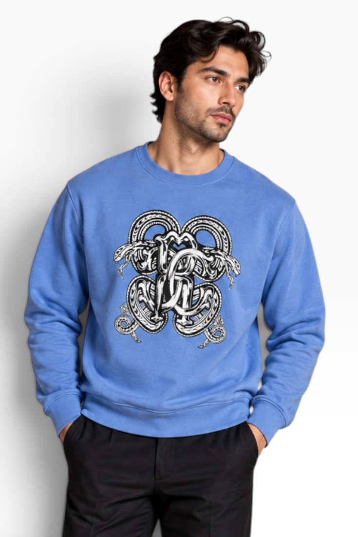Azure Serpent Monogram Sweatshirt