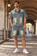 Golden Ash Quartz Distressed Denim Co-ord Set