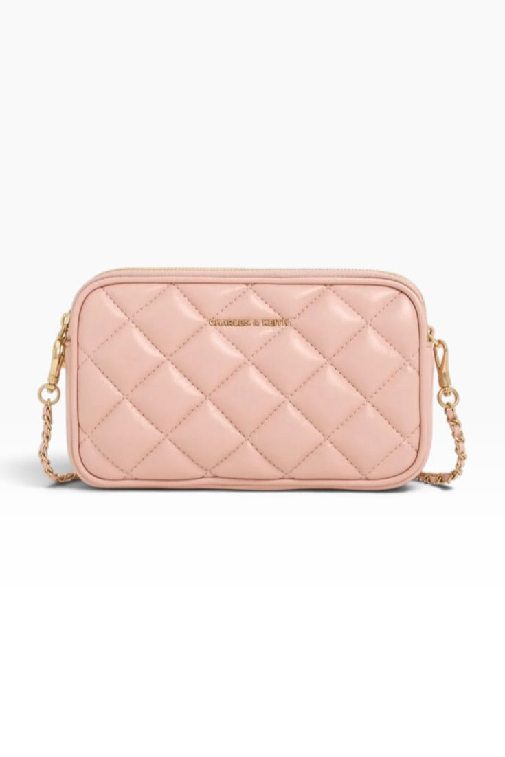 Blush Eclat Quilted Luxe Sling Bag