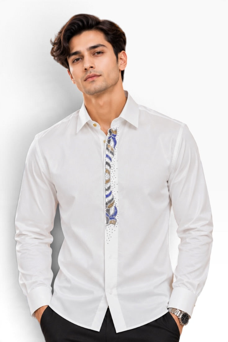 Ivory Royale Embellished Signature Shirt