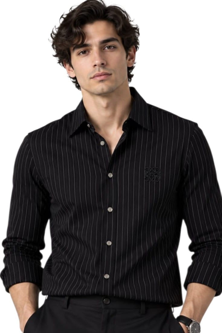 Midnight Pinstripe Anagram Shirt