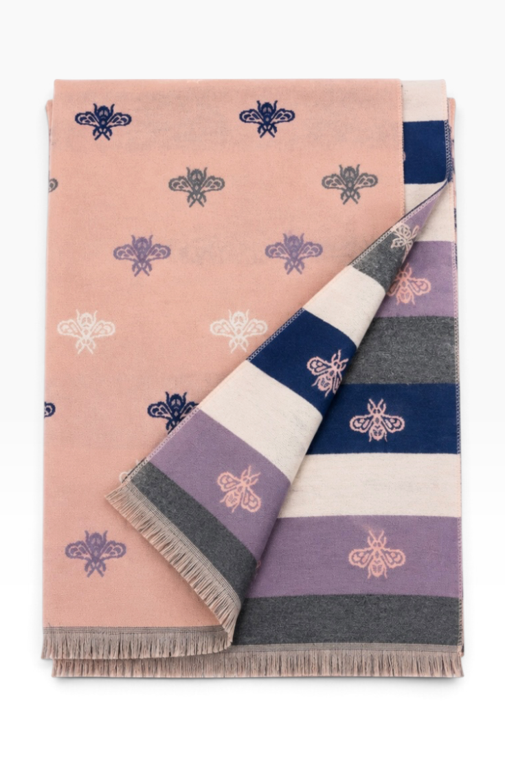Blush Bee Reversible Shawl