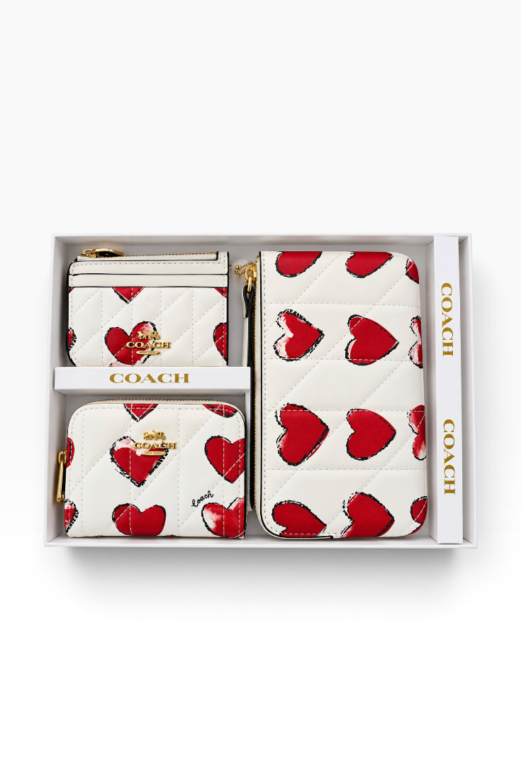 Scarlet Heart Quilted Trio Set