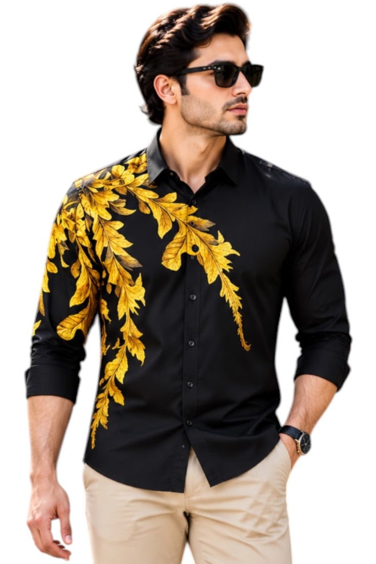 Golden Noir Botanical Shirt