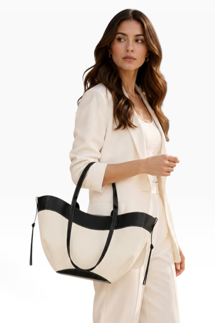 Ivory Wave Sculpted Tote