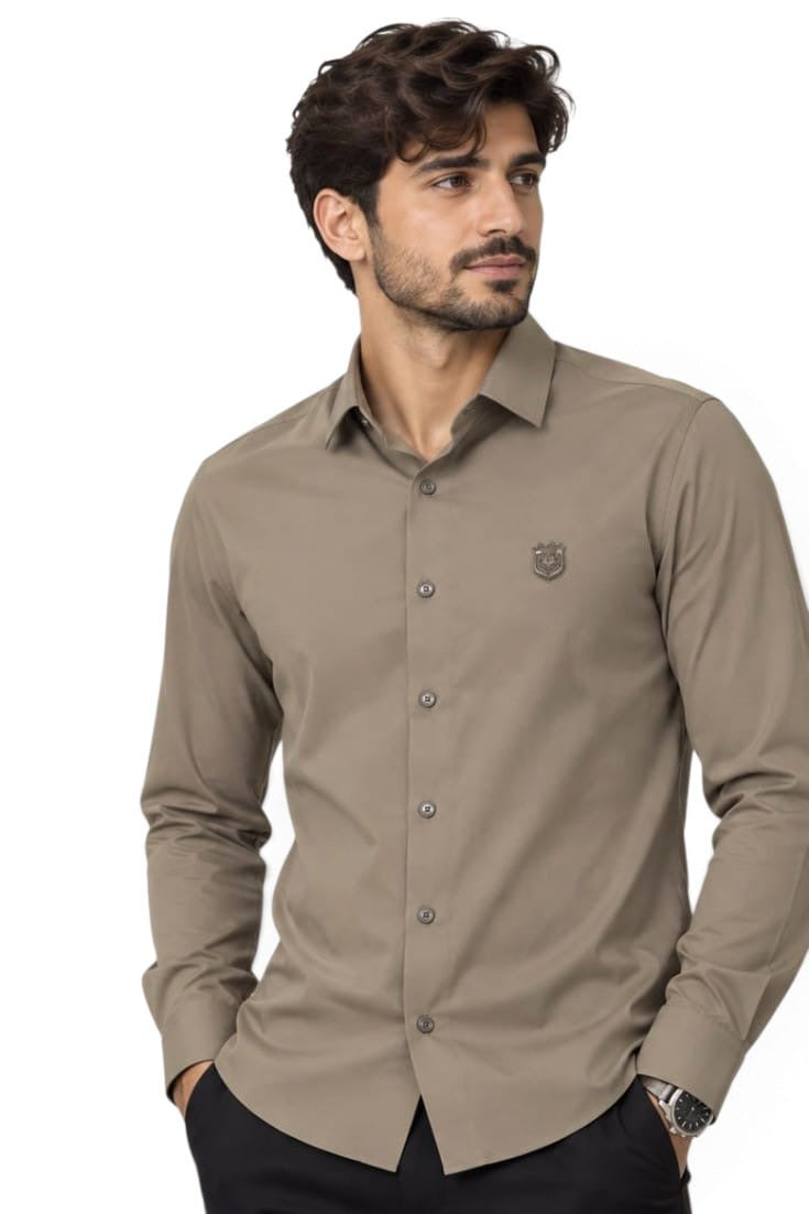 Taupe Crest Executive Shirt