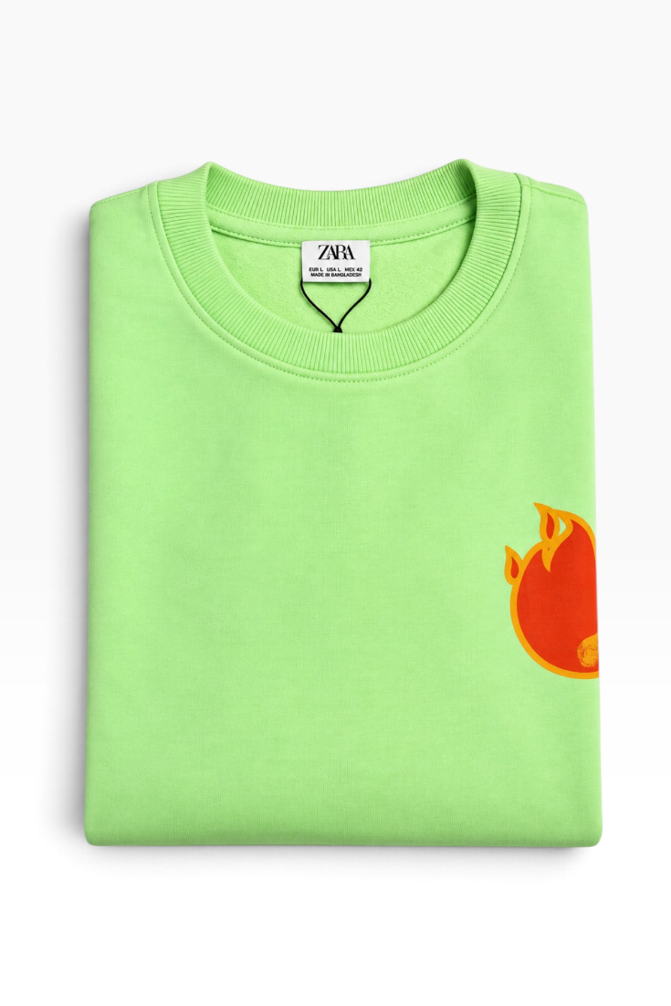 Mint Flame Streetwear Sweatshirt