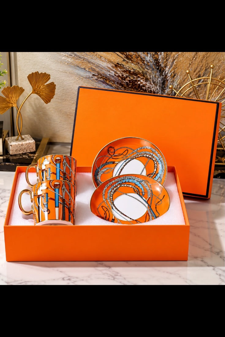 Imperial Saffron Chain Royale Luxury Tea Set