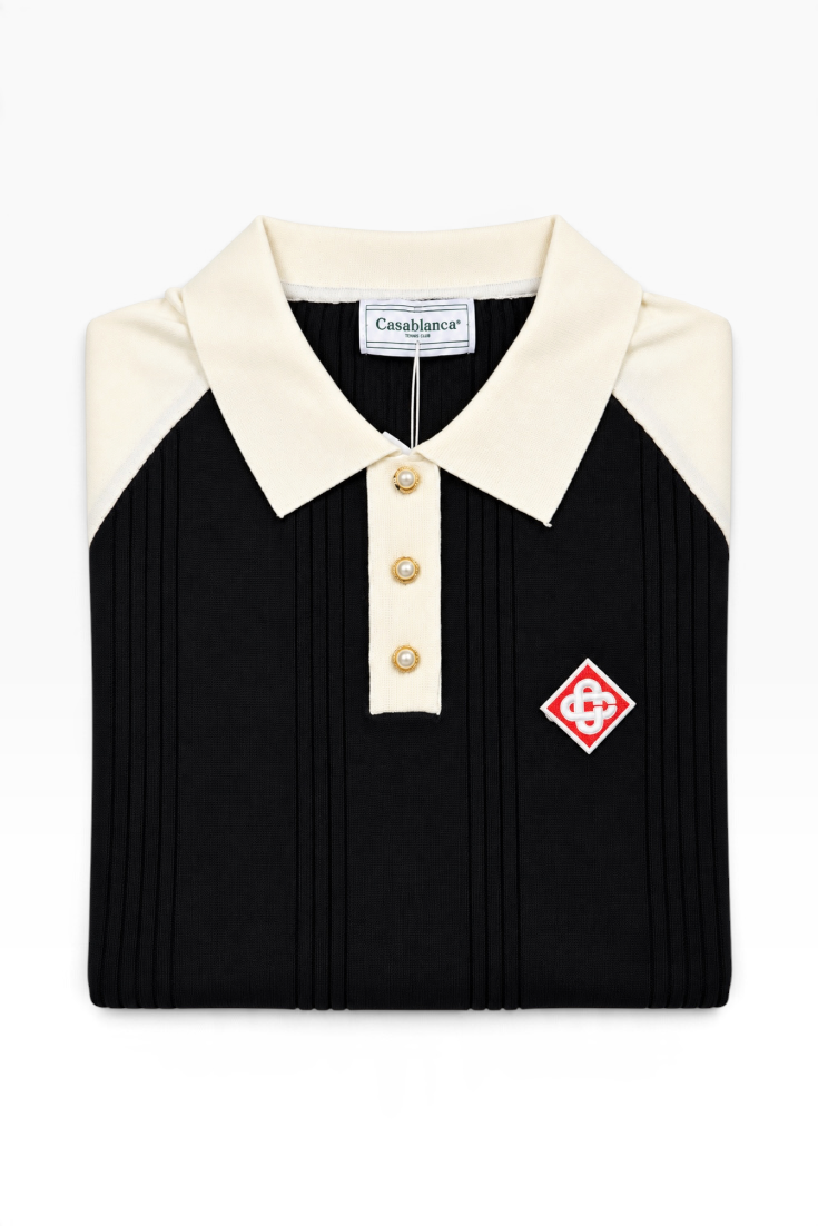 Casablanca Monochrome Heritage Polo Sweater