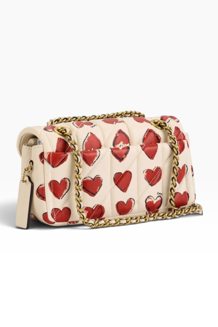 Scarlet Hearts Quilted Shoulder Bag