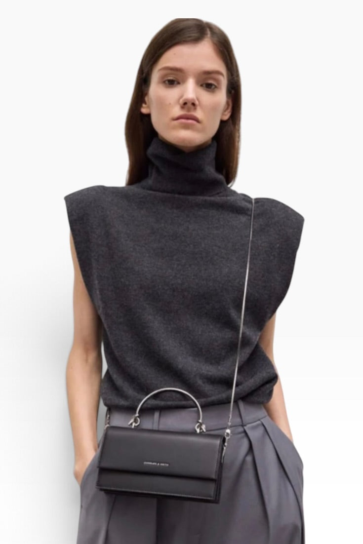 Noir Arc Elegance Top Handle Bag