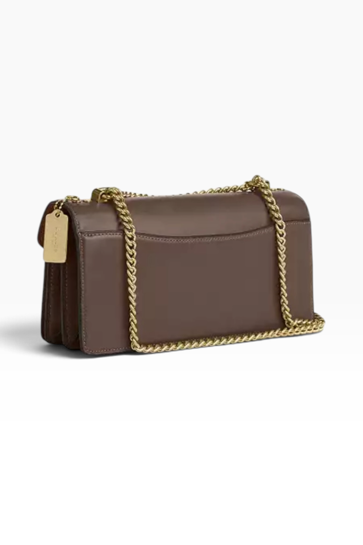 Mocha Luxe Envelope Chain Bag