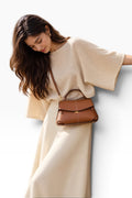 Cognac Heritage Sculpted Top Handle Bag