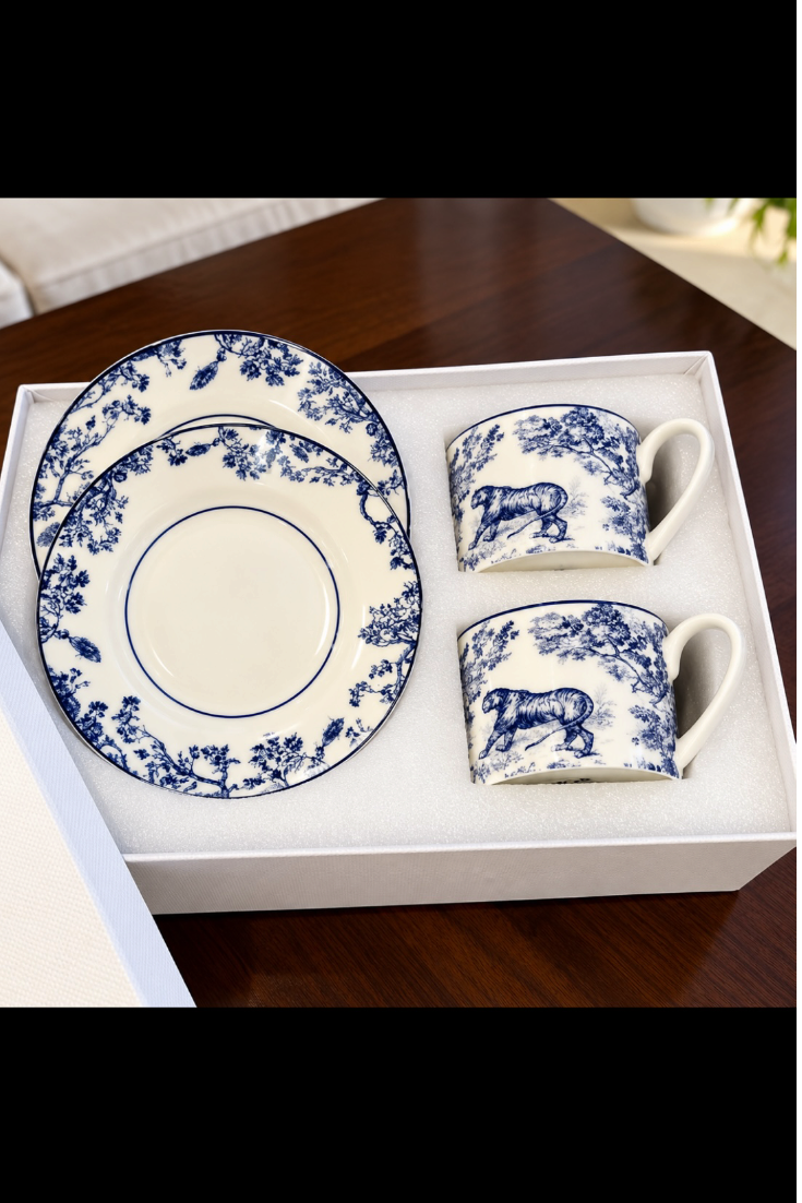 Royal Bengal Blue Heritage Tea Cup & Saucer Set