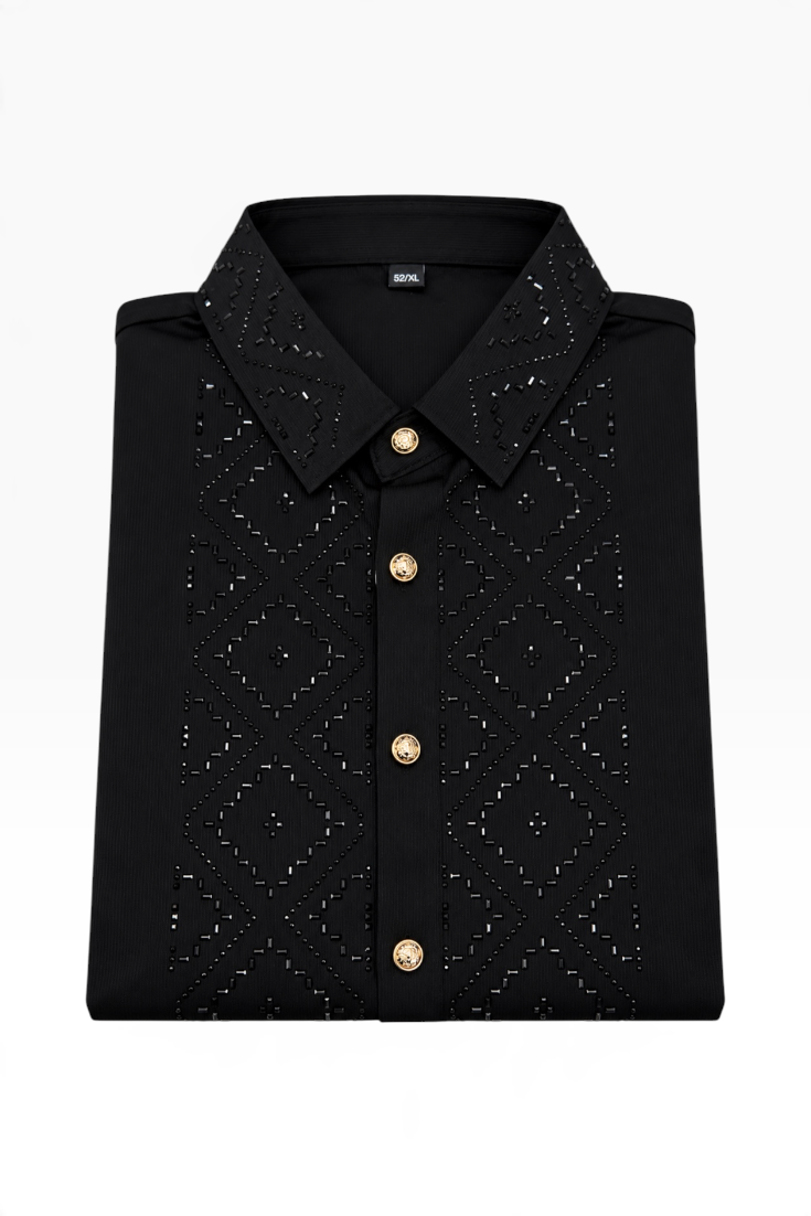 Midnight Onyx Diamond Embellished Shirt