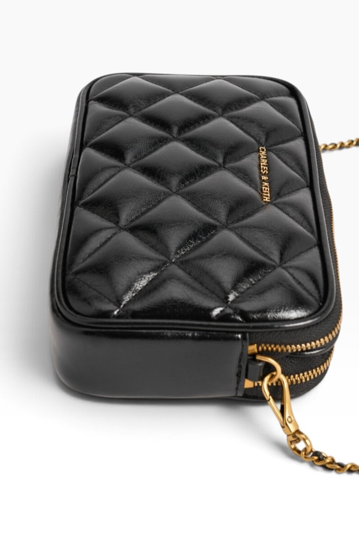 Midnight Quilted Luxe Crossbody Bag