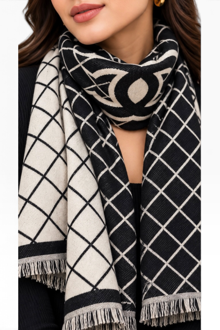 Noir Diamond Reversible Shawl