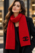 Crimson Luxe Knit Muffler