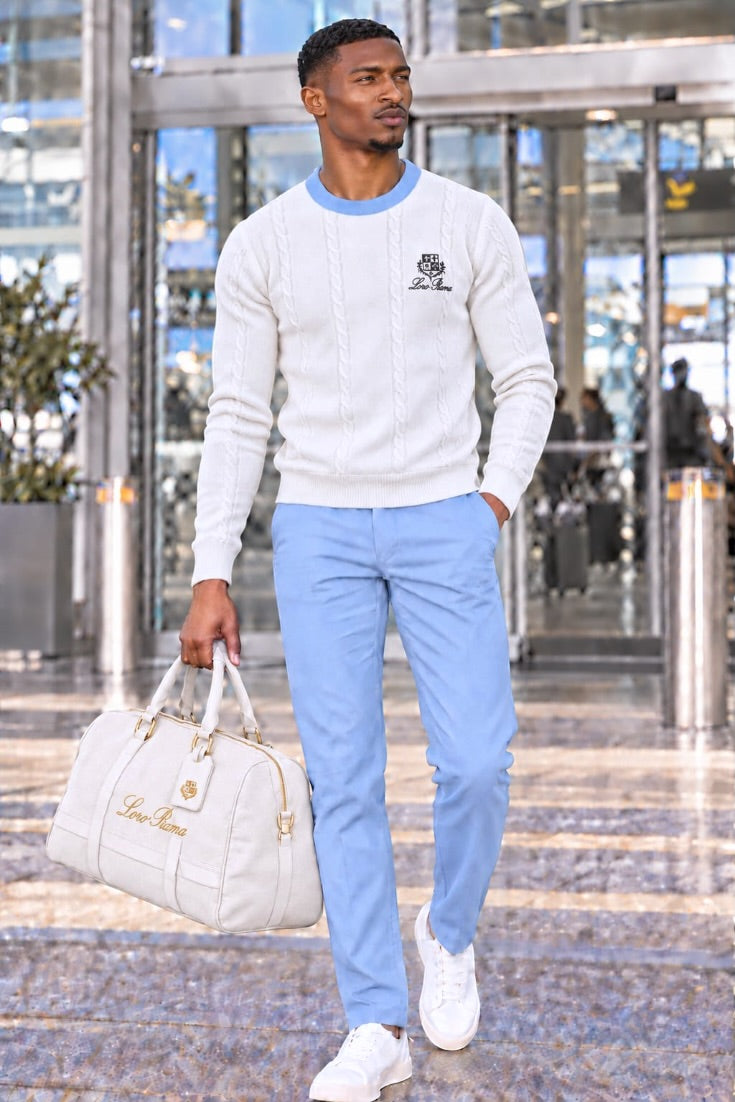 Ivory Crest Cable Knit Sweater