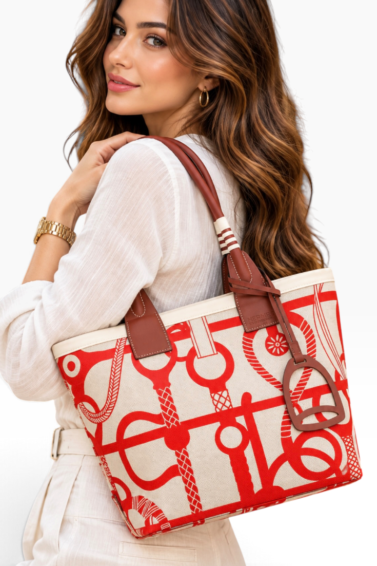 Equestrian Rouge Canvas Tote