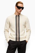 The Ivory Heritage Vertical Stripe Knit Sweater
