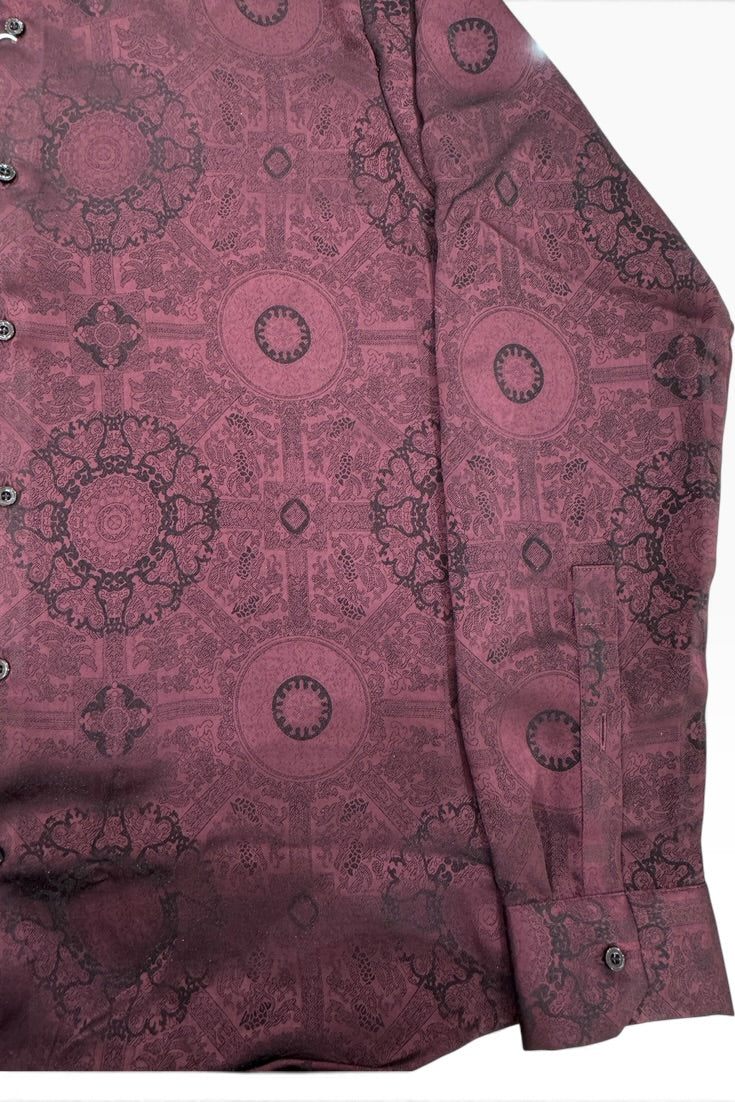 The Royal Merlot Heritage Paisley Linen Shirt