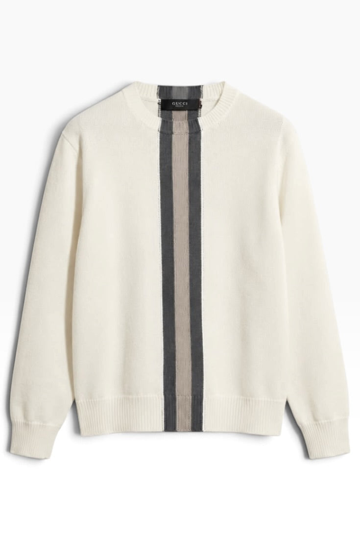 The Ivory Heritage Vertical Stripe Knit Sweater