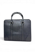 Sleek Embossed Leather Laptop Bag