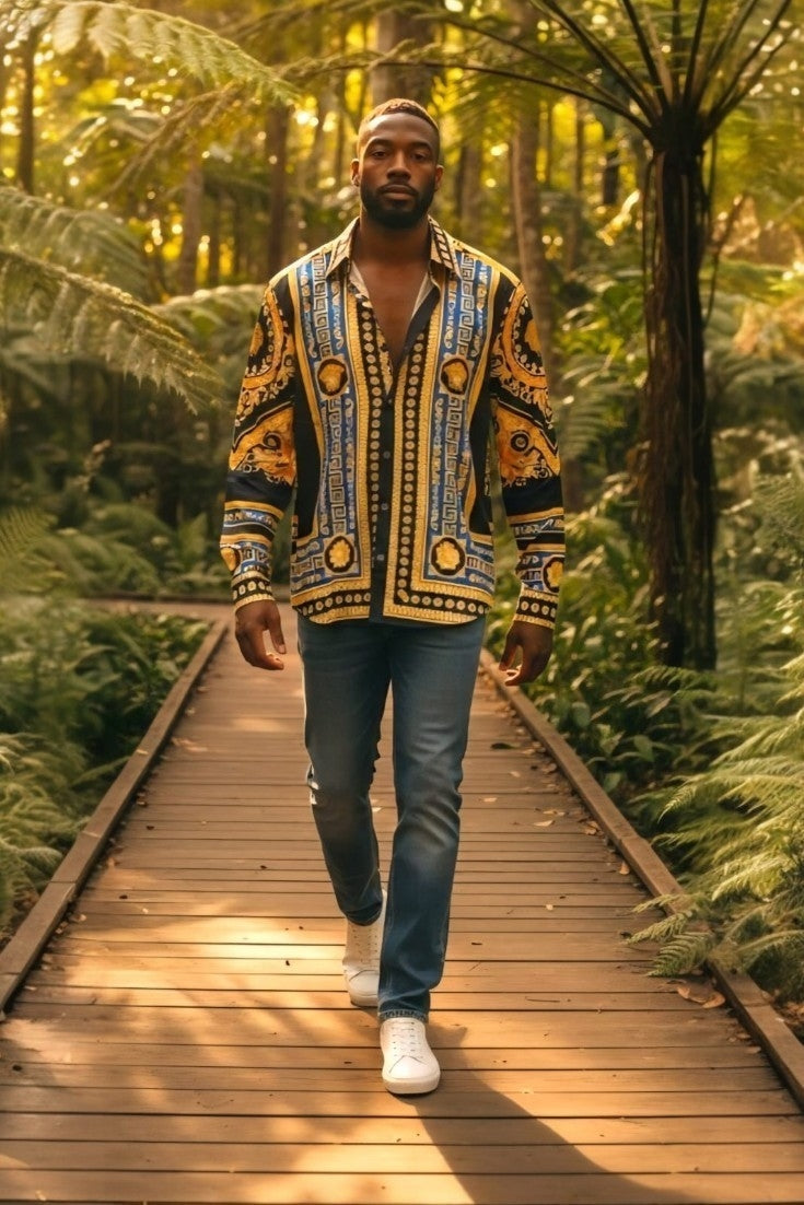 Luxury Baroque Print Shirt