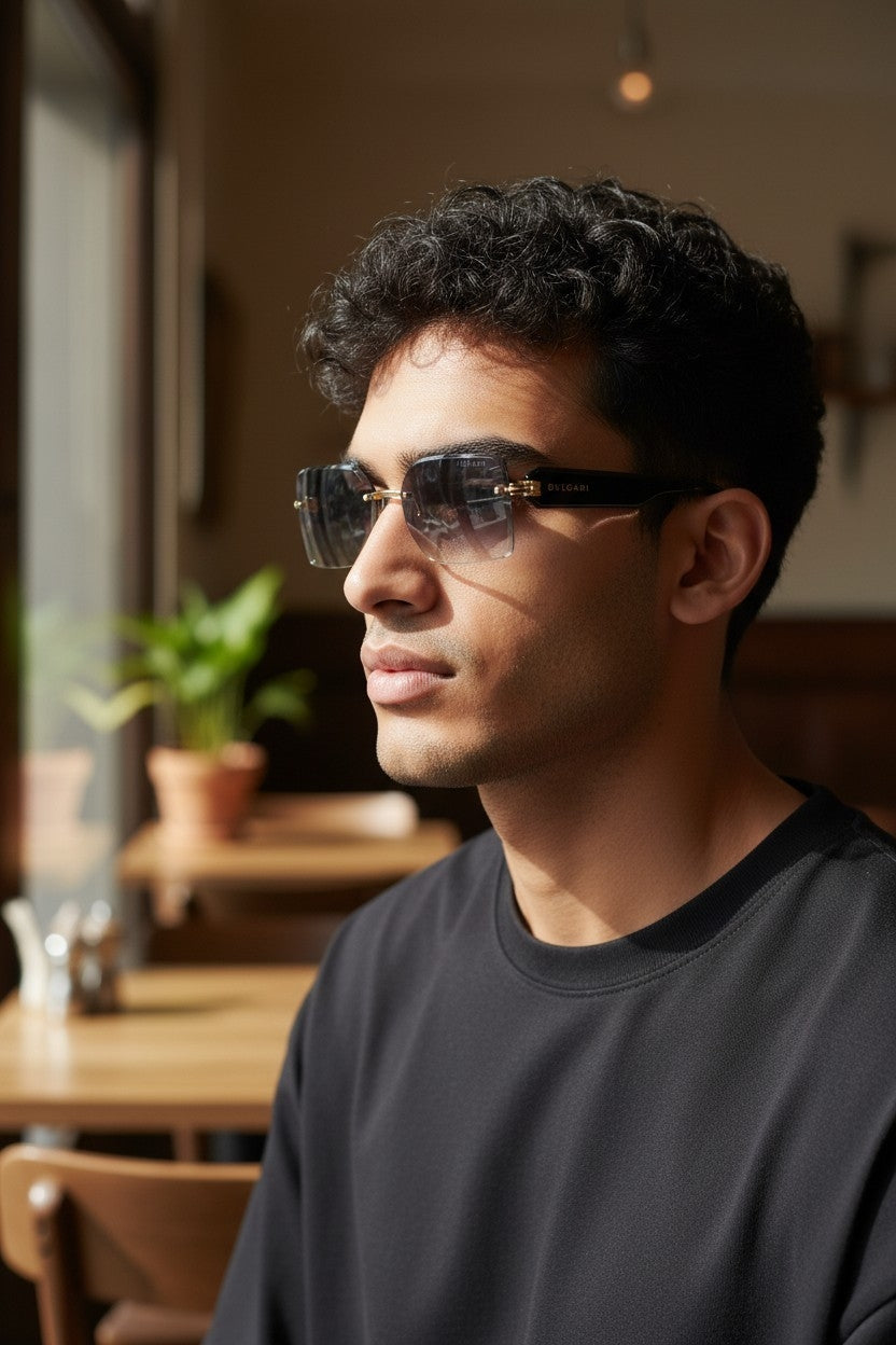 Rimless Gradient Square Frame