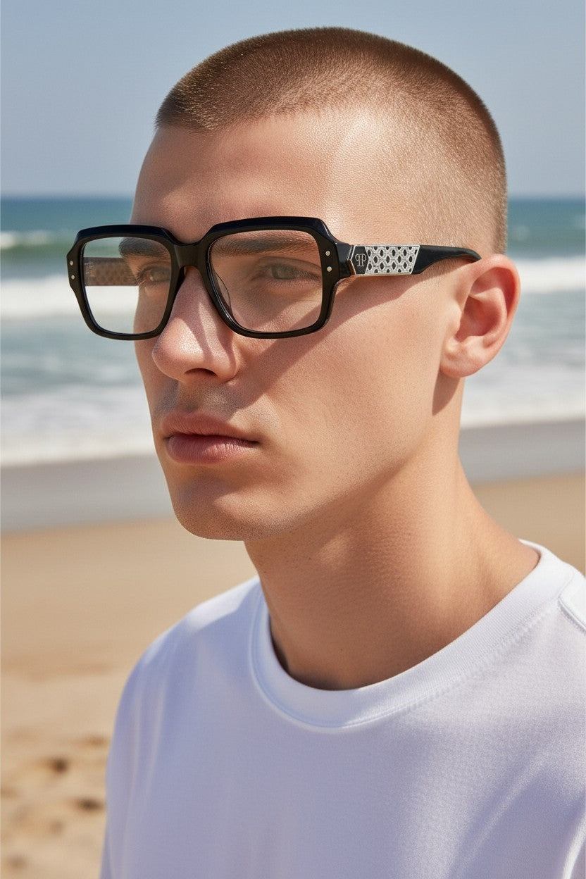 Oversized Clear-Lens Square Frame