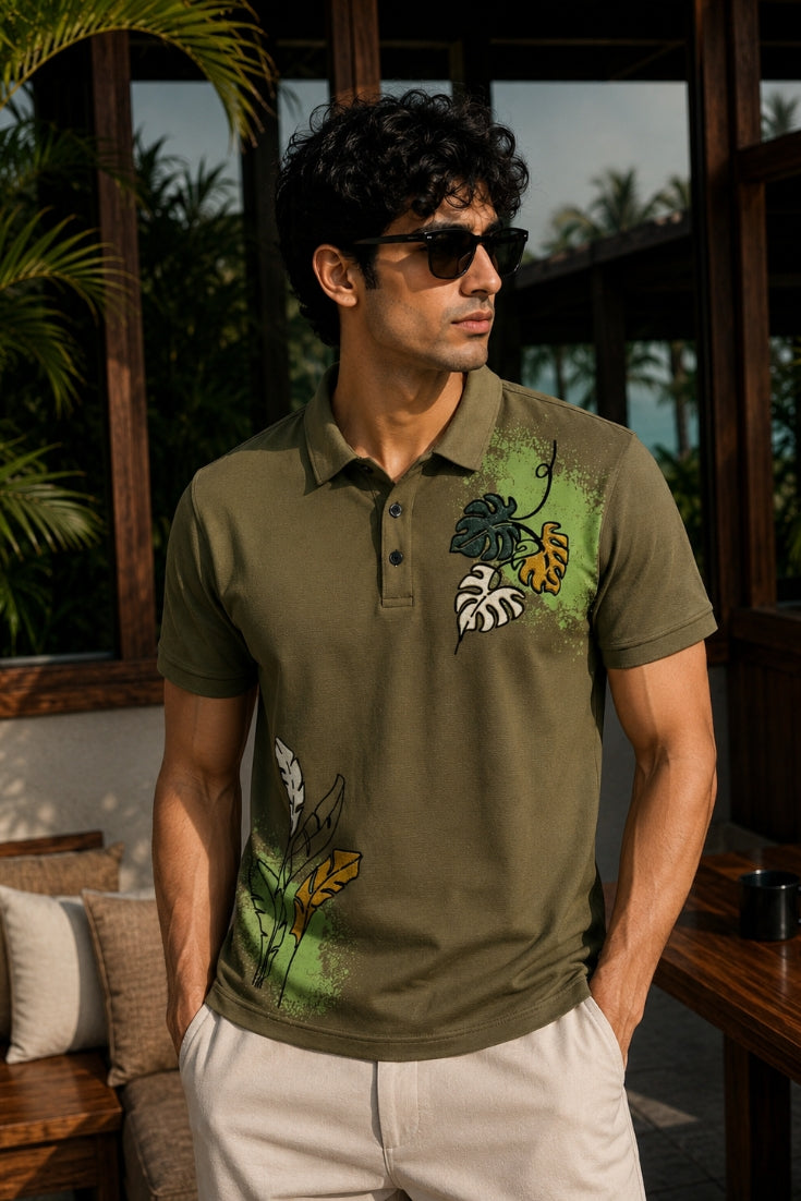 Printed Collar T-shirts