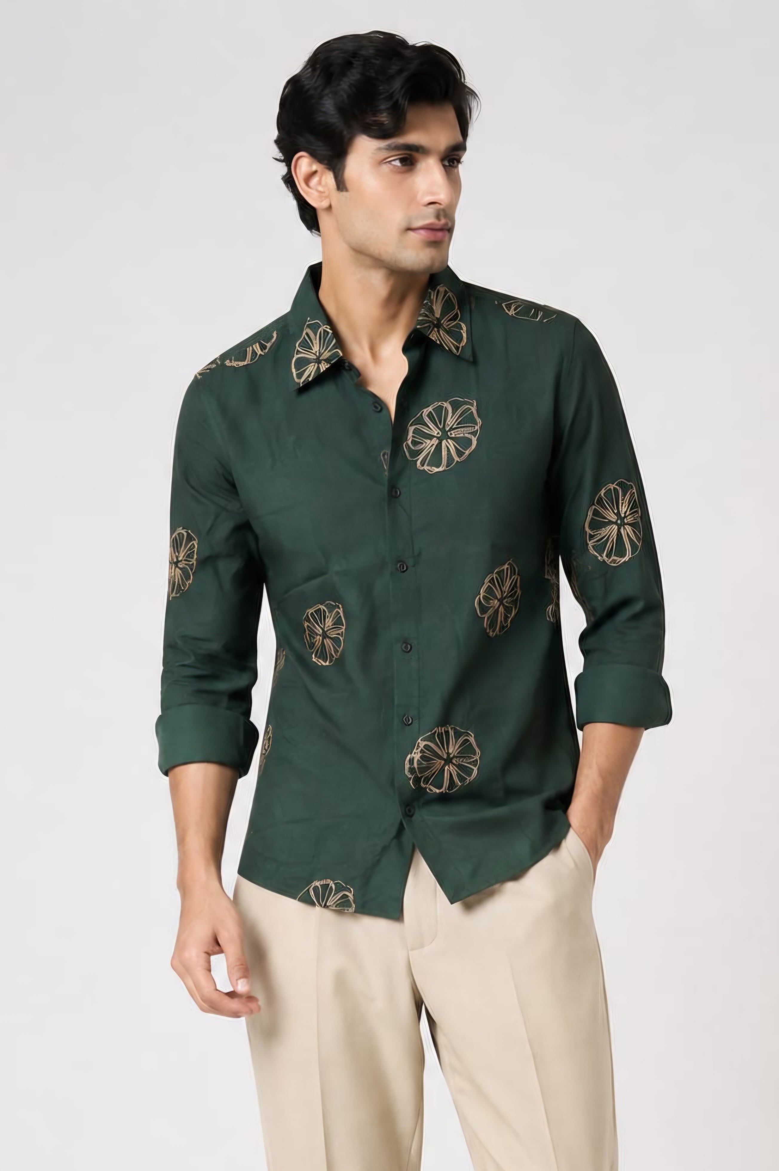 Tussar Cotton Embroidery Shirts