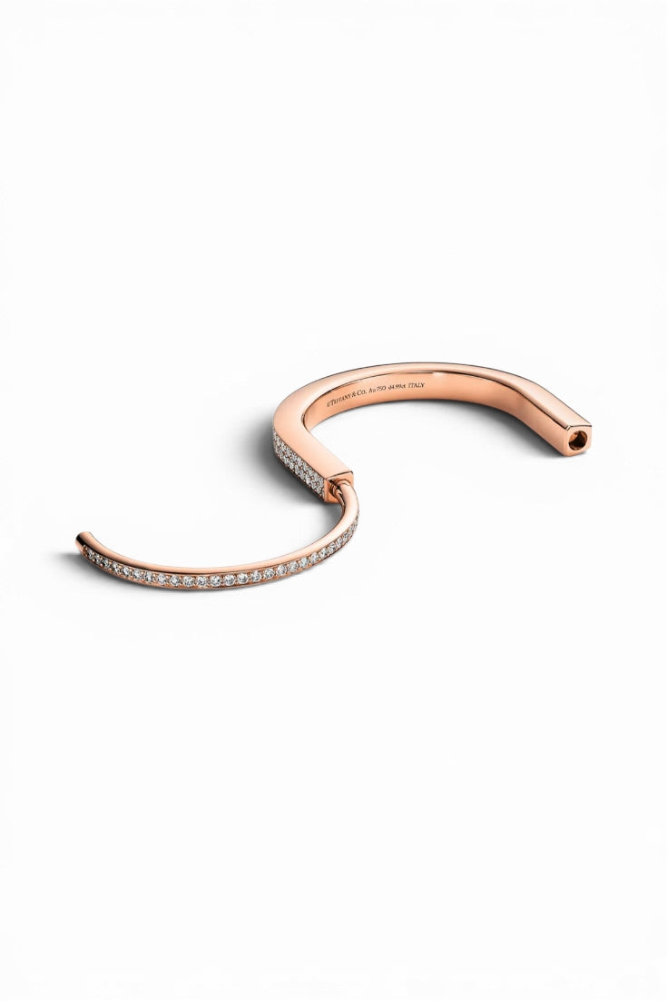 Luxury-Inspired Rose Gold-Lock Bangle