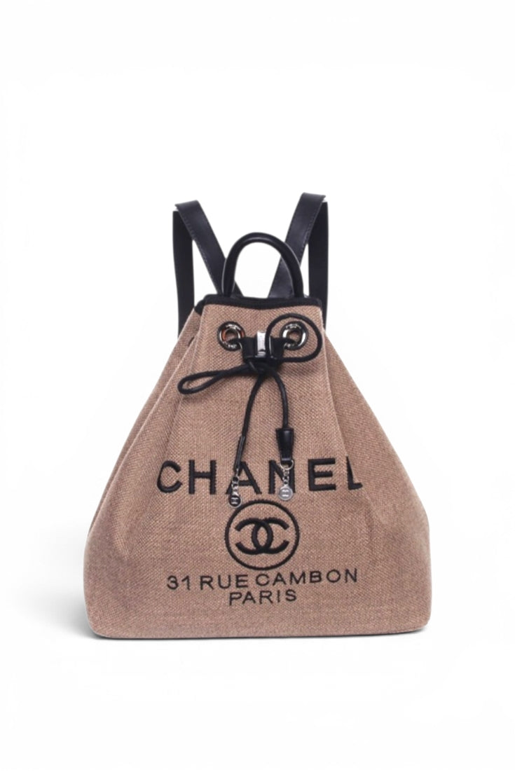 Café Canvas Drawstring Backpack