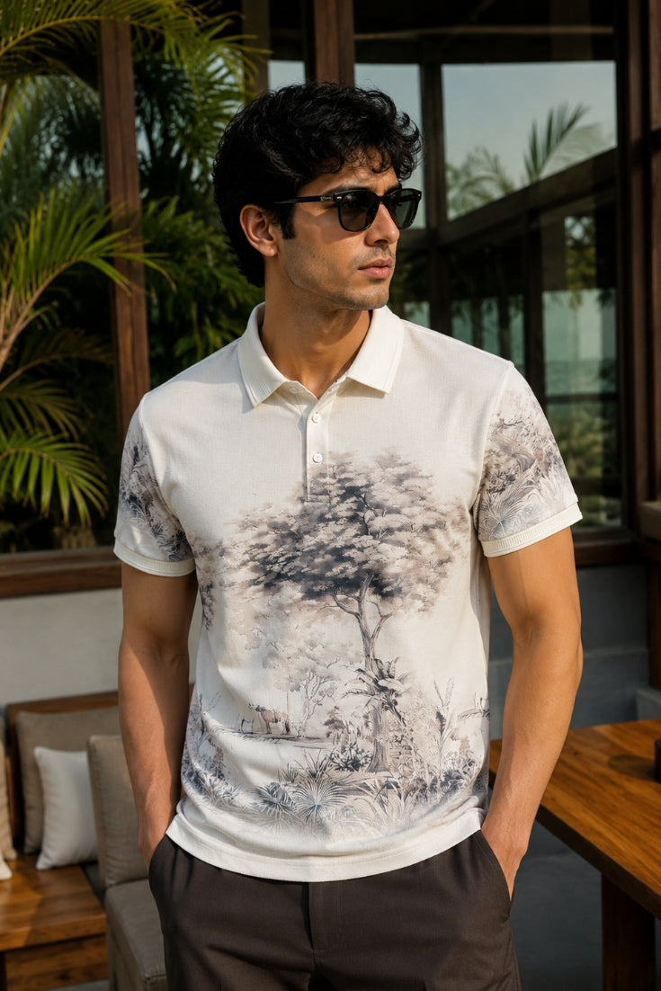 Printed Collar T-shirts