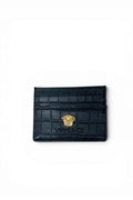 Noir Croc Medusa Card Holder