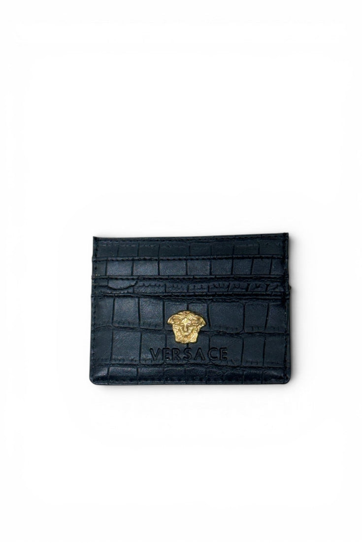 Noir Croc Medusa Card Holder