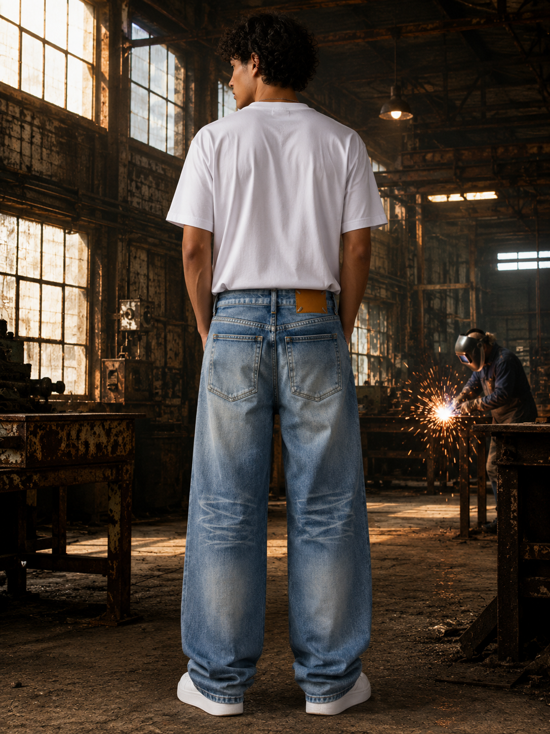 Men's Baggy Torn Denims