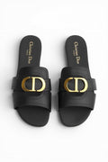 Black Leather Logo Slides