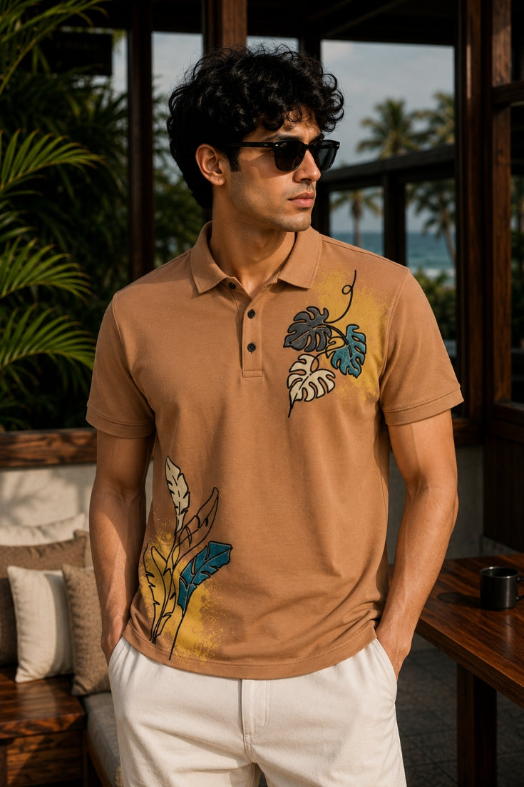 Printed Collar T-shirts